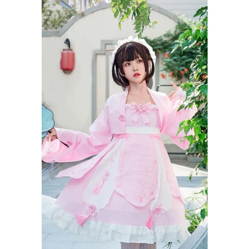 Robe Lolita Japonaise Harajuku Kawaii pour Femme, Élégante, Esthétique, Manches sulf, Vêtements Mignons Décontractés, Haute Qualité, Nouveau, Y2k