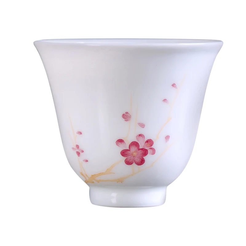 Zhongjiayao Small Jingdezhen Ceramic Hand-painted Pink Plum Orchid Bamboo Chrysanthemum Master Tea Cup