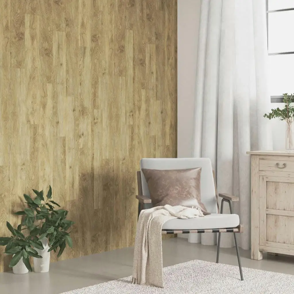 Wood Look Brown PVC Wall Panels - 4.12 m² Decorative Interior Vinyl Covering