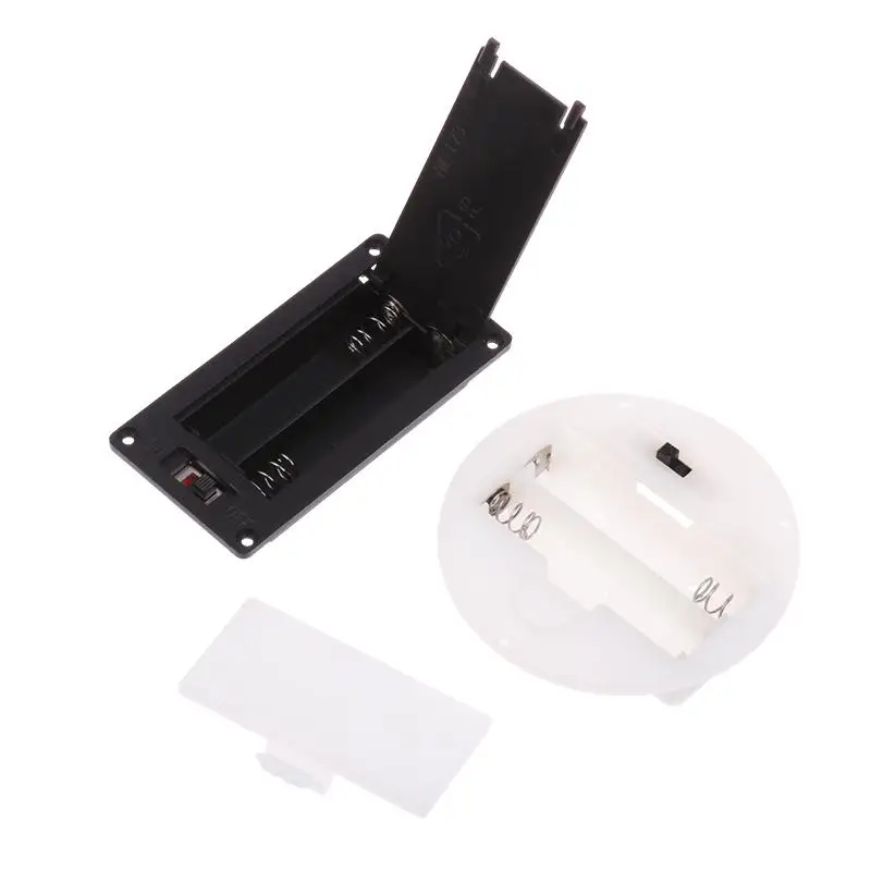 1/5 قطعة 2 AAA/AA 3 فولت علبة البطارية مع غطاء التبديل جولة جزءا لا يتجزأ من حامل البطارية صناديق تخزين البطارية التبديل المقبس الحاويات