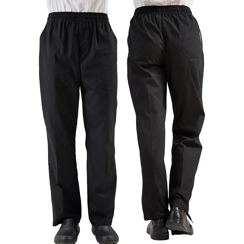 أسود للجنسين الشيف خدمة كوك موحدة الشيف دي بارتي التنفيذي الشيف بانت طويل مطاطا مطعم خدمة الطعام الملحقات الشيف