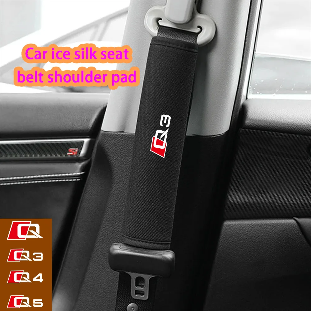 Car ice silk safety belt shoulder pad,breathable and sweat-absorbent,car accessories,for Audi Q Q3 Q4 Q5