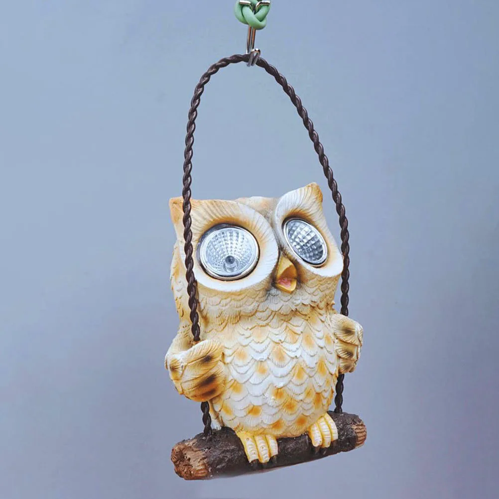 

1Pcs Beautiful Owl Solar Lamp Resin Hanging Light Outdoor Garden Yard Decor Bright Colors