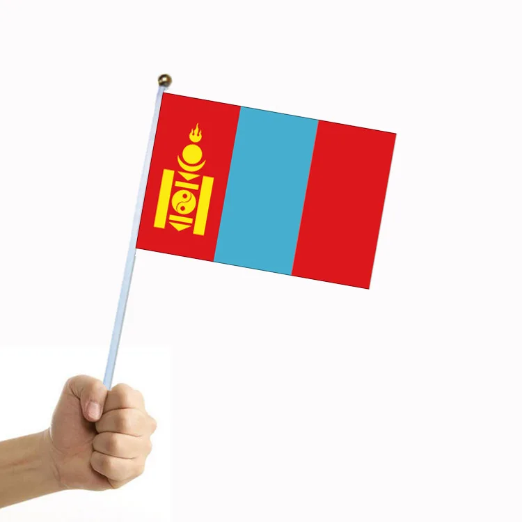 50/100Pcs 14x21cm Mongolia Handheld Flag with Double-Sided Celebrate the Opening Ceremony of the Games National flag wholesal