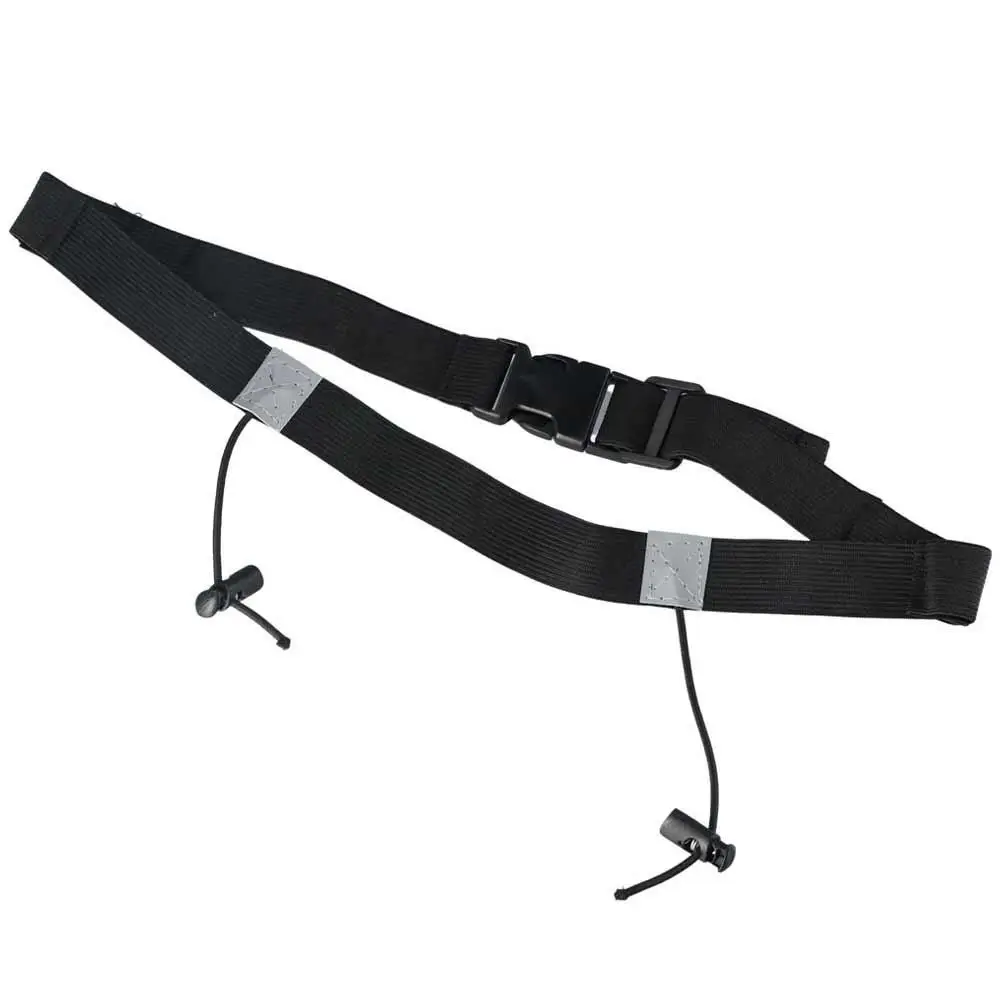 

Gel Holder Marathon Race Number Belt Reflective Tape Waist Pack Running Number Belt Elastic Black Triathlon Waist Belt