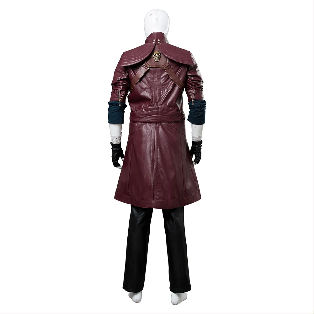 Costume de cosplay Dante pour homme, manteau de jeu DMC 5, chemise, pantalon, gants, perruque, tenues d'Halloween, déguisement de fête de carnaval imbibé