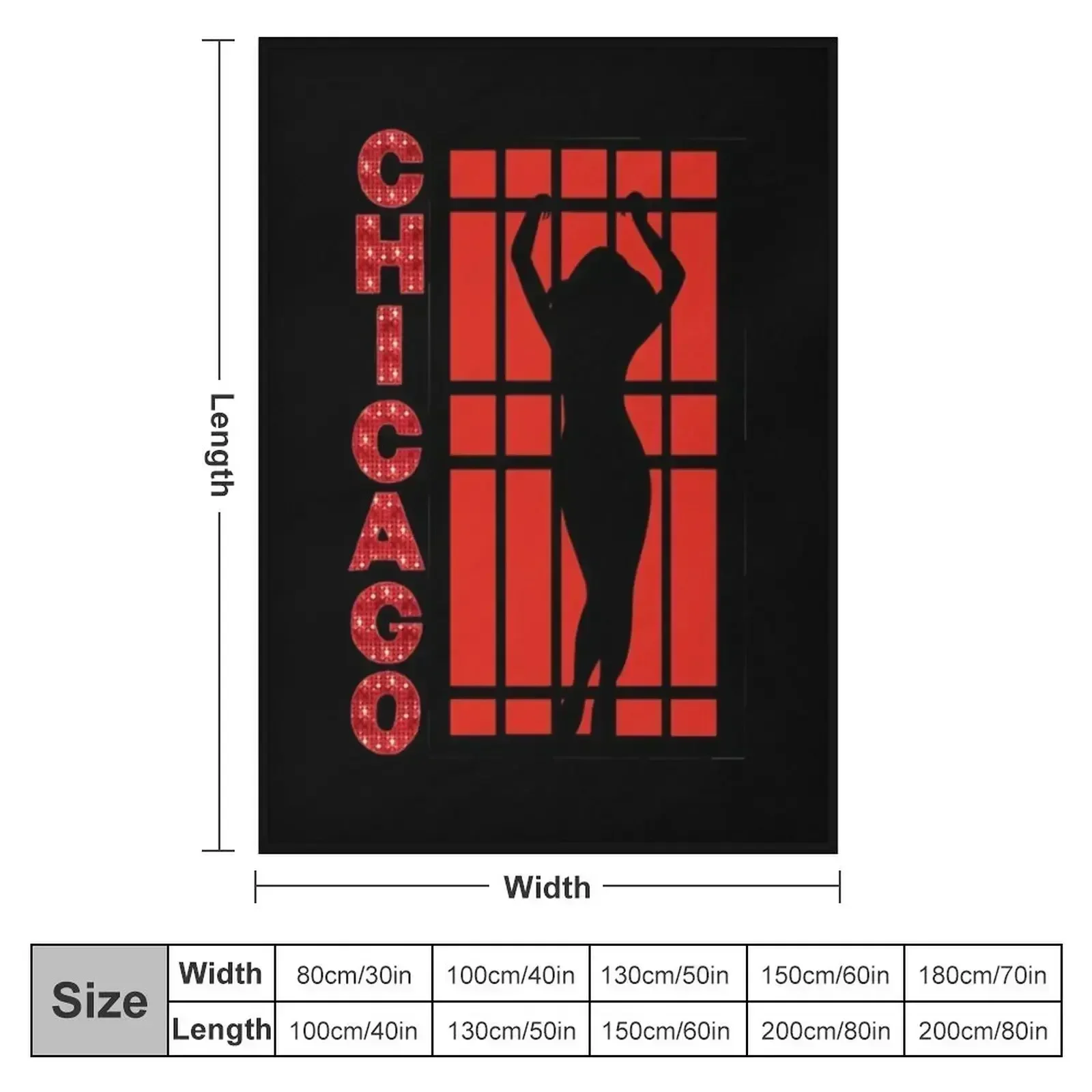 Chicago the Musical Classic T-Shirt Throw Blanket couch cozy soft plush fuzzy picnic outdoor blanket