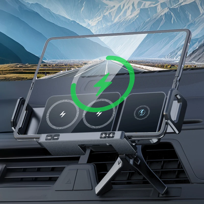 

Oatsbasf Car Fast Charging Wireless Charger 15W Screen Phone Stand Air Vent Phone Holder 5.5-7.1“ for Samsung iPhone Universal