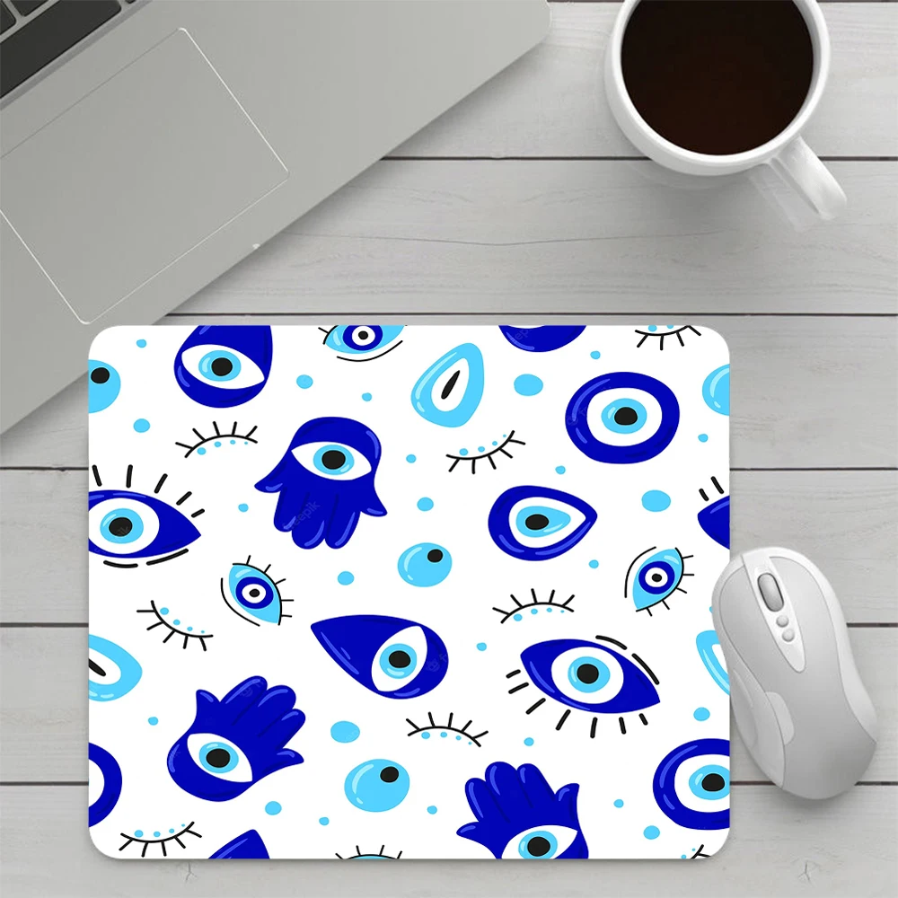 Evil Eyes Pattern Small Gaming Mouse Pad Computer Mousepad PC Gamer Mouse Mat Laptop Office Mausepad XXL Keyboard Mat Desk Pad