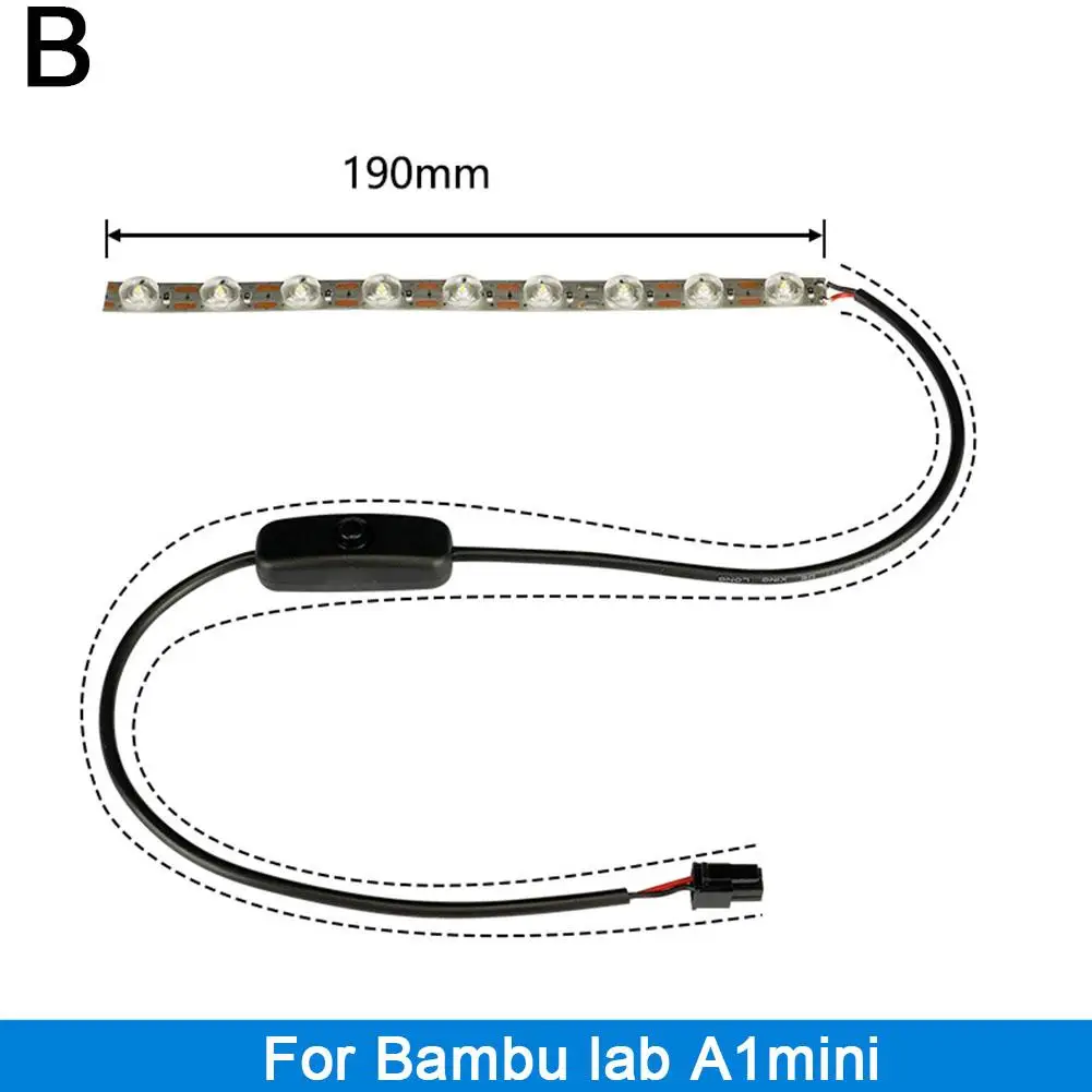 Mini Led Light Strip For Bambu Lab A1/A1 Mini Ra95 Cool White Light Flexible High Density Uniform Light 3D Printer Accessor R1J9