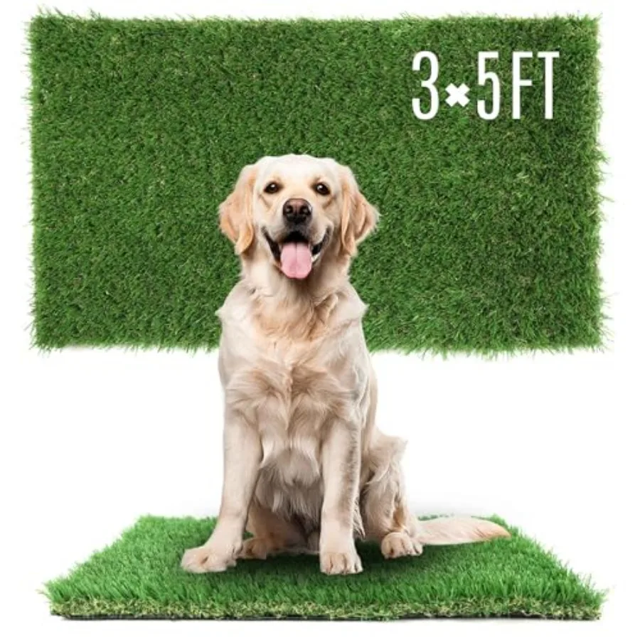 

1.38" Artificial Grass Turf 3 x 5 Feet, Dog Grass Pads Indoor Outdoor Garden Lawn Landscape Patio Turf Mat Thick Fake Faux Gras