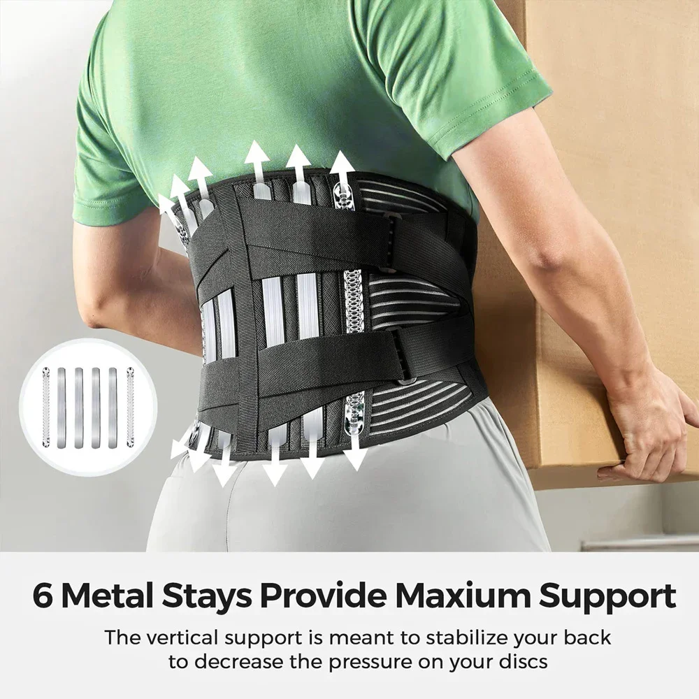 2024 Back Braces Waist Belt Men Women Work Lower Back Pain Relief Breathable Anti-skid Spine Lumbar Support Belt