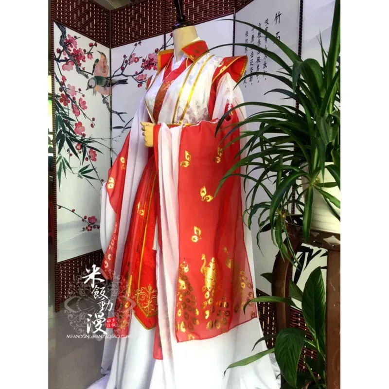 أزياء Xie Lian Prince Yue Shen التأثيرية للرواية العتيقة Tian Guan Ci Fu Platinum Peacock التأثيرية لحفلات الهالوين