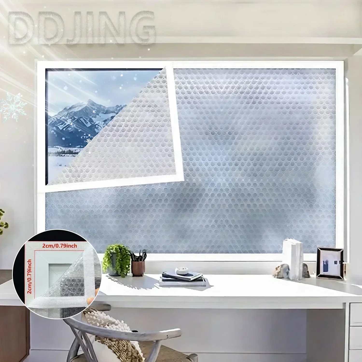 Winter Thermal Insulation Bubble Film Window Curtain Self Adhesive Windproof Anti Air Leakage Cold Stopper