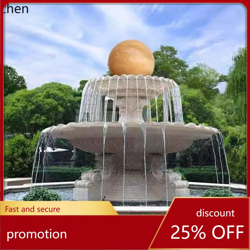 

CZ large rockery flowing fountain ornament outdoor courtyard fish pond water garden landscape sculpture