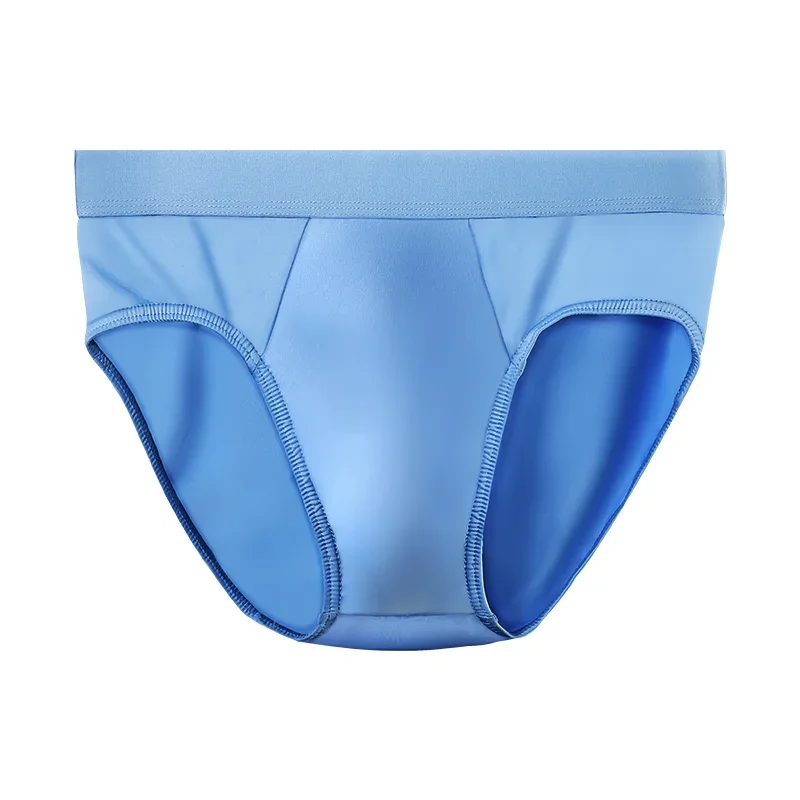 

5PC Ice silk underwear, men's triangular underpants with U-shaped slits, large space, antibacterial inner crotch,