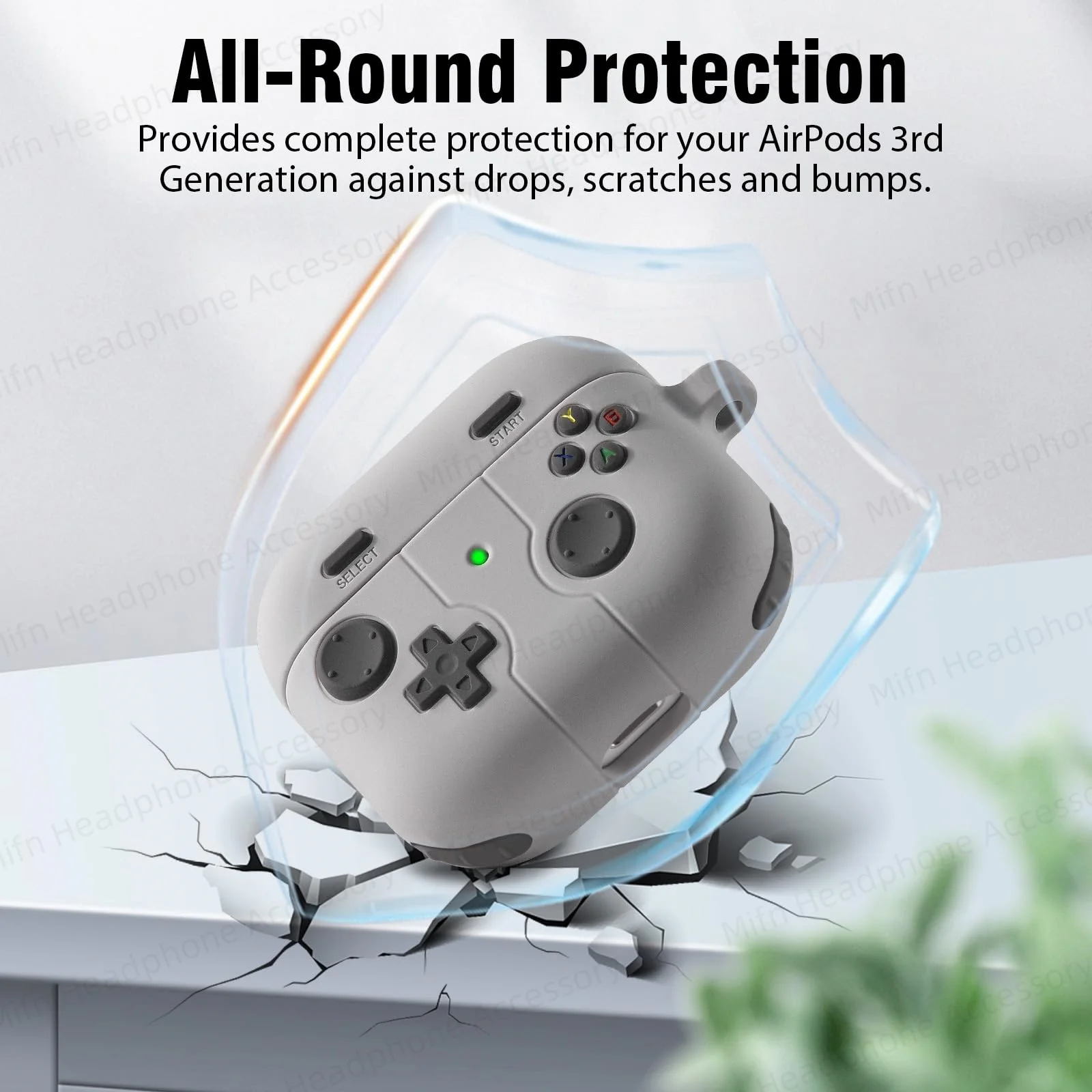 حافظة لأجهزة airpods 4th/airpods 3rd (2024/2021) مع سلسلة مفاتيح من السيليكون كارتونية مقاومة للصدمات لسماعات airpods pro 3 الجديدة لعام 2025