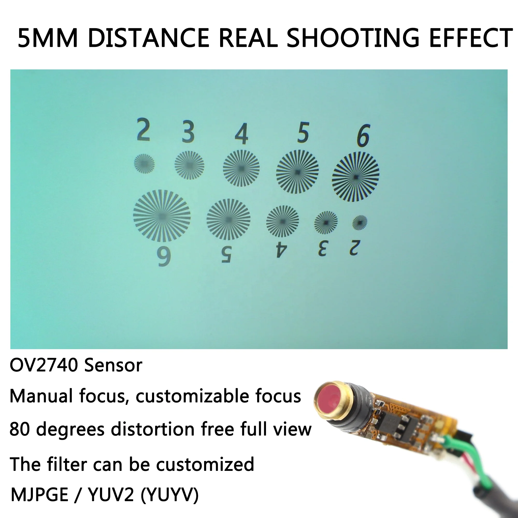 5.5MM 1080P 60fps 1/6inch cmos sensor 140degree Industrial Medical Endoscope Camera Module 2mp with infrared filter
