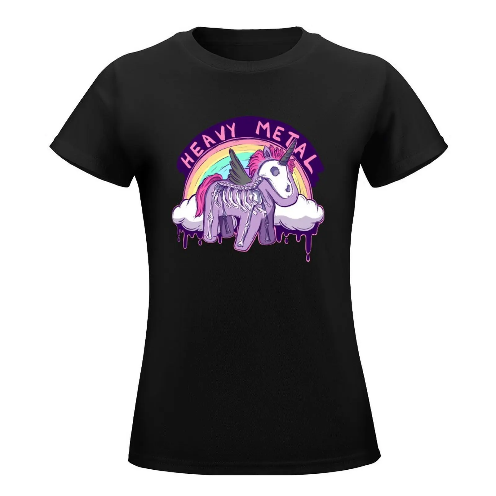 Heavy Metal Unicorn Skeleton T-Shirt cute clothes summer tops aesthetic clothes Women clothes