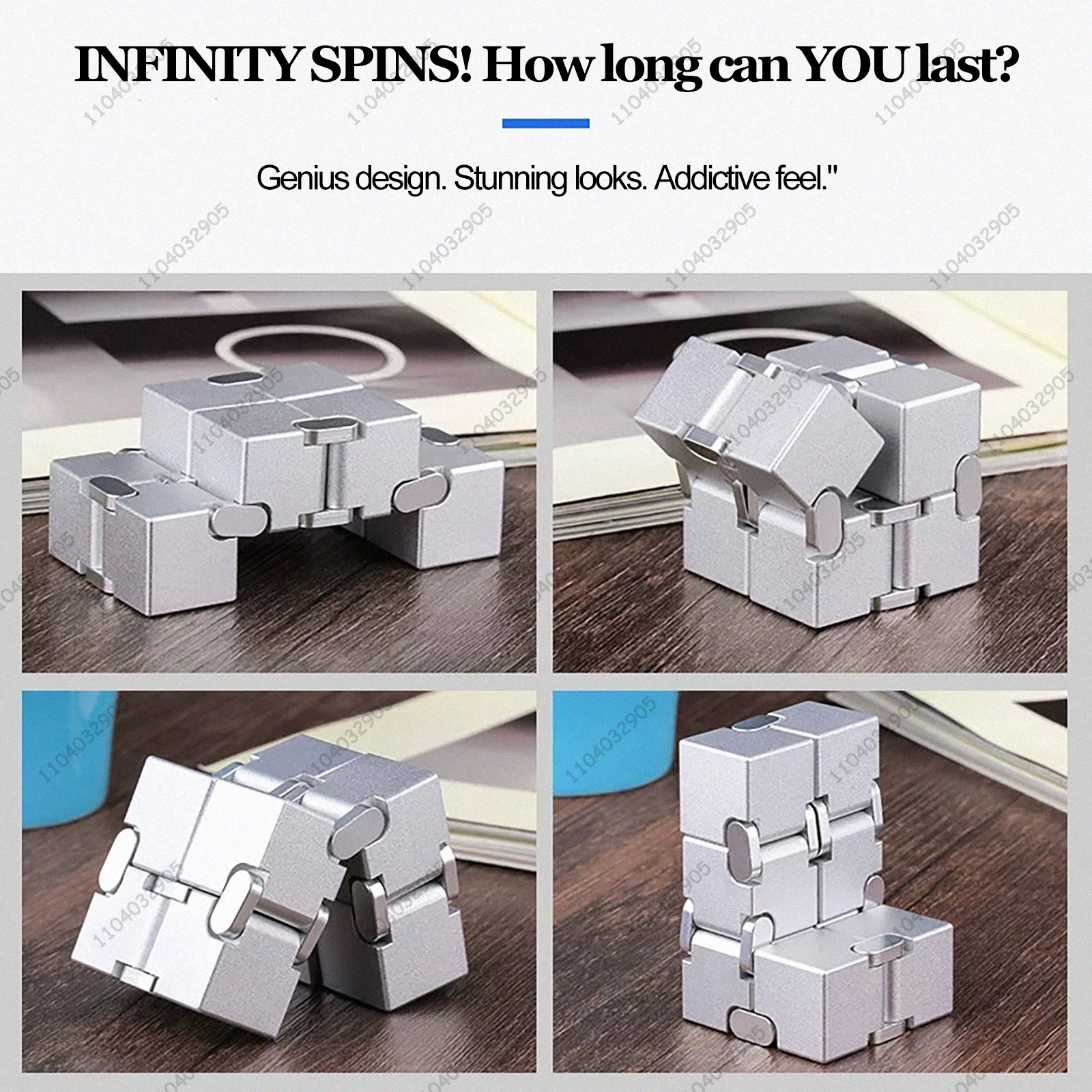 Edc cubo alemão premium liga de alumínio brinquedo fidget bolso-tamanho infinito flip cubo gadget alívio da ansiedade do estresse para adultos crianças