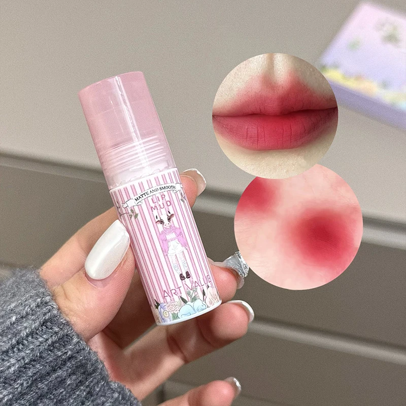 6個入りベルベットリップミストリップマッドセット、塗りやすい、長持ちするナチュラルリップメイク、ホリデーギフト