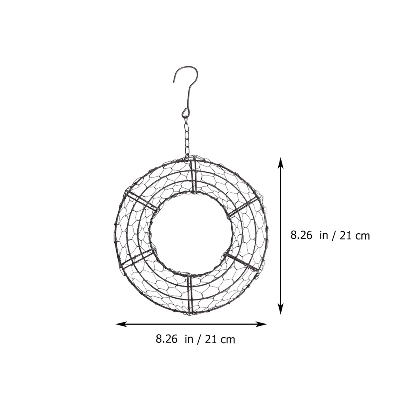Round Iron Wreath Frame Succulent Pot Hanging Planter Metal Wire Plant Holder Indoor Wall Flower Pot Wreath Frame Form Hanger