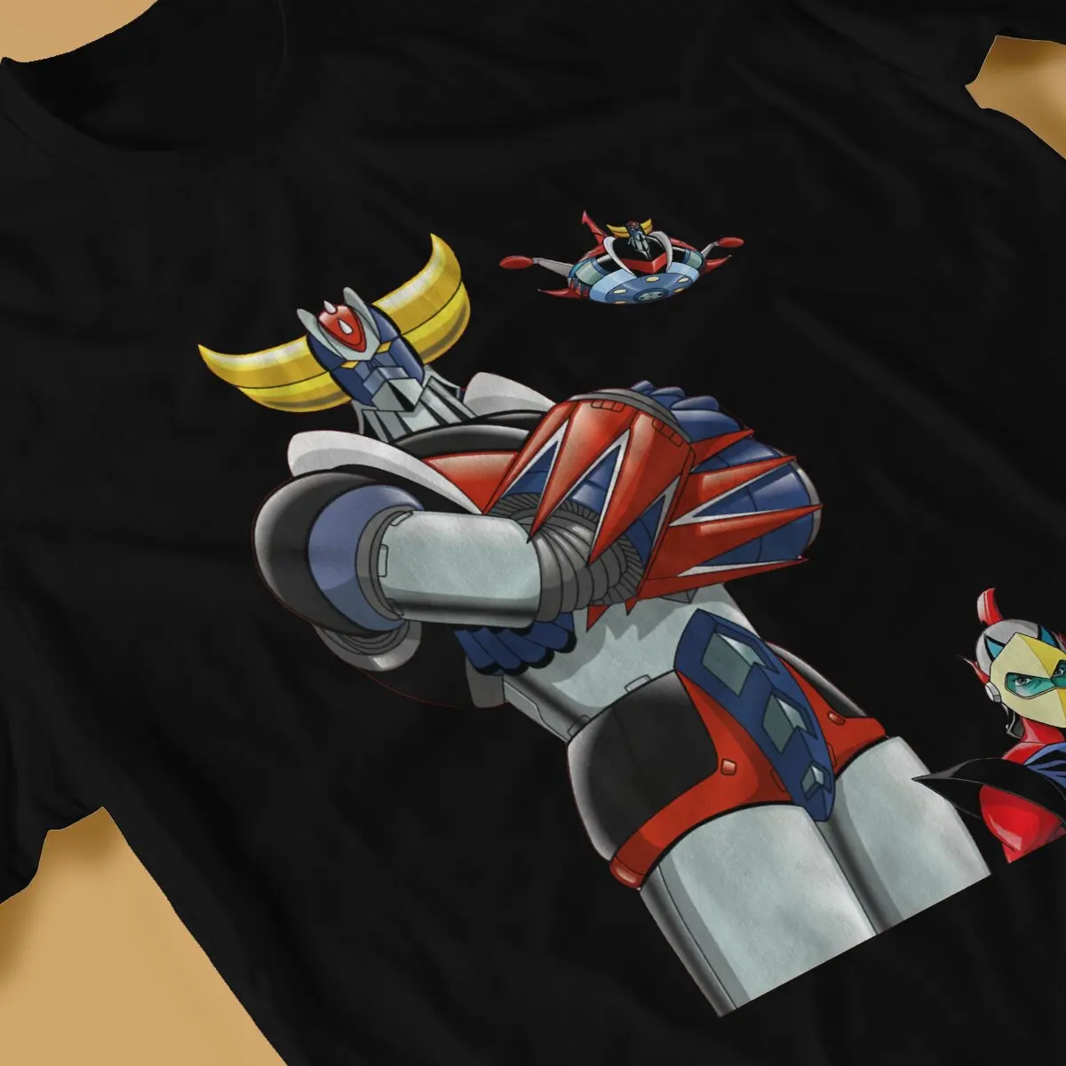 Goldorak Men T Shirt Anime UFO Robot Grendizer Actarus Funny Tee Shirt Short Sleeve Round Collar T-Shirts 100% Cotton Clothes