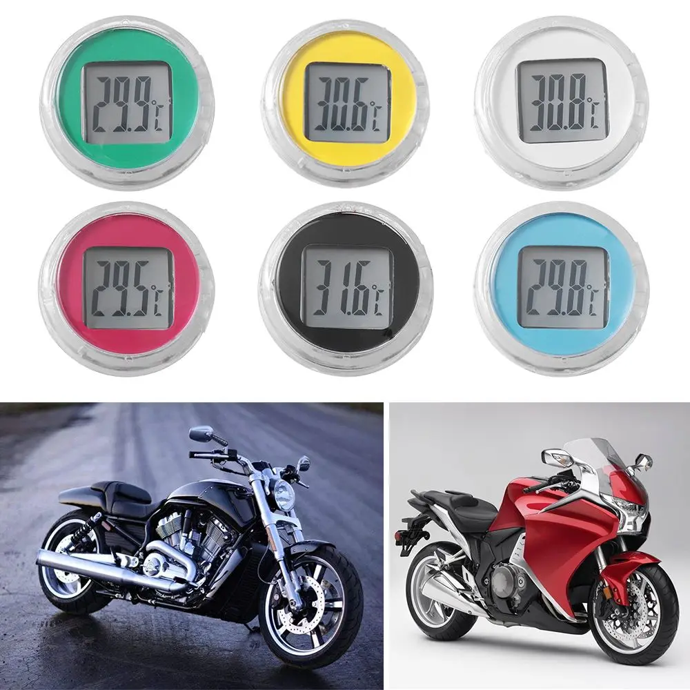 Mini termometro digitale per moto tipo di pasta impermeabile orologio per moto accessori interni per auto moto