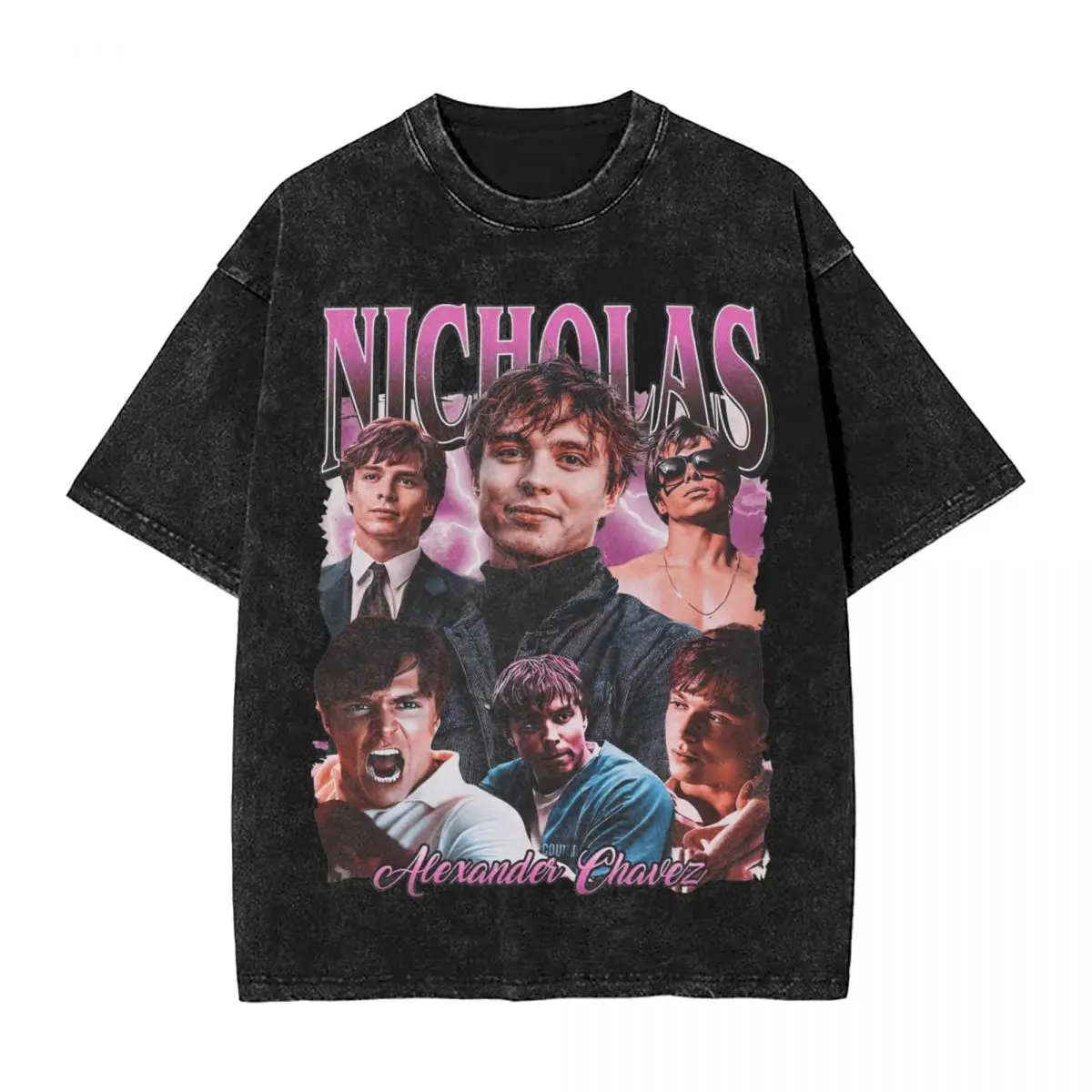 Nicholas Chavez Actor Washed T Shirts Streetwear Hip Hop Vintage T-Shirt Tees for Men Women 100% Cotton Harajuku Summer