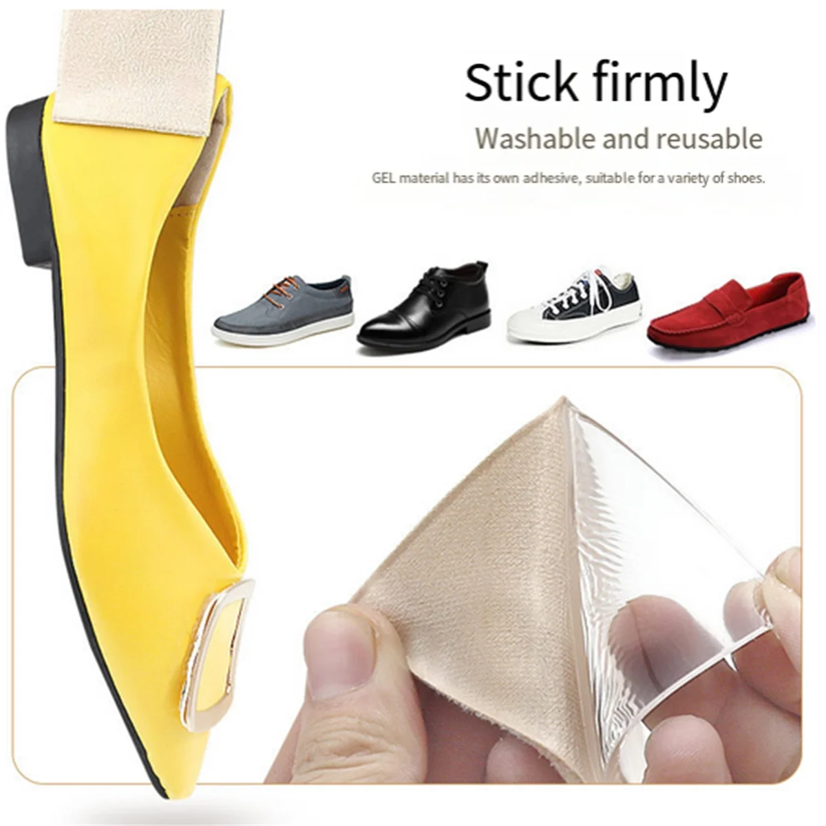 نعال داخلية لزيادة الارتفاع قابلة للتعديل من ABQR، حشوات كعب جل مكونة من 3 طبقات لتناول طول الساق، والتهاب وتر العرقوب