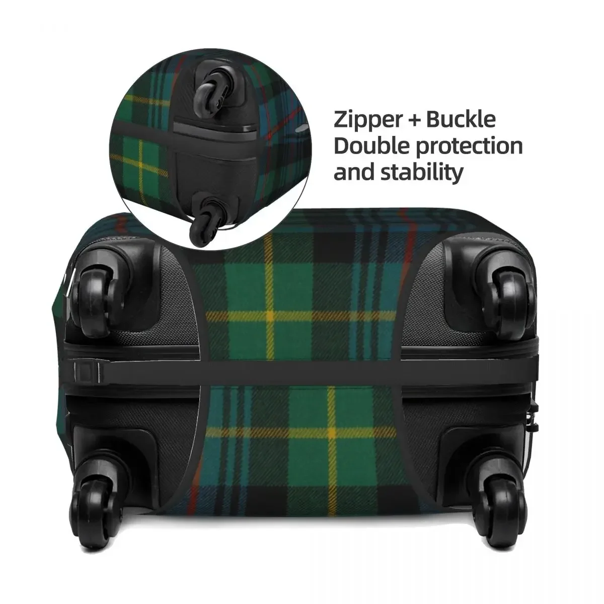 Fashion Green Tartan Plaid Suitcase Cover Dust Proof Gingham Luggage Covers Protector for 18-32 inch