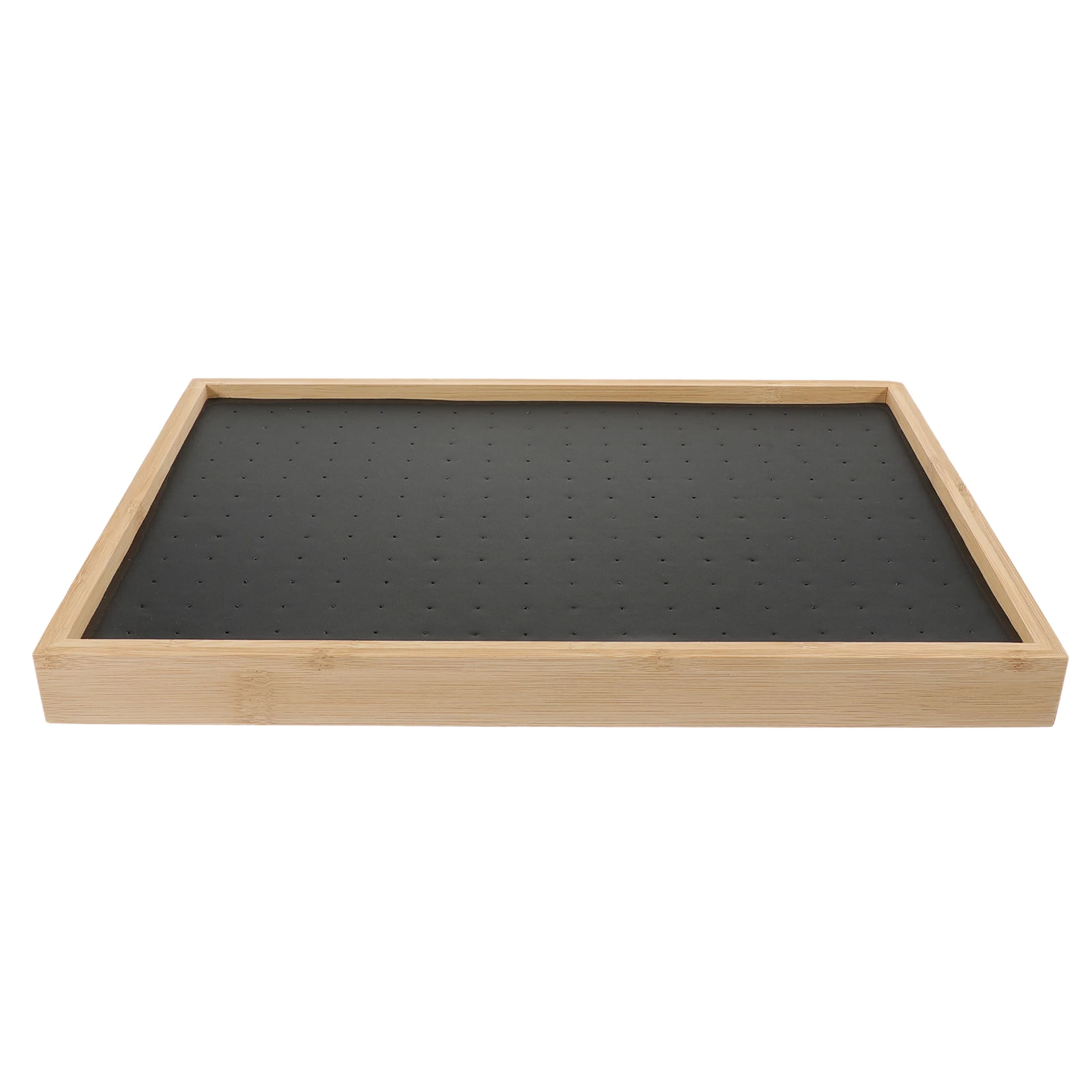 

Earring Holder Storage Box Jewelry Jewellery Tray Black Bamboo Holders for Studs