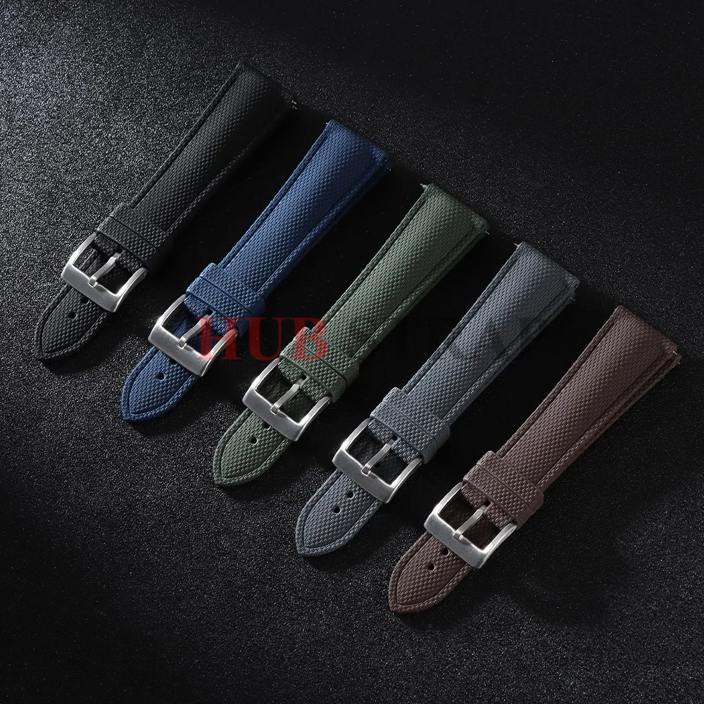 FKM Rubber Watchband 20mm 21mm 22mm Watch Strap Quick Release Bracelet for Omega for Seiko for Citizen for Rolex WeaveGrain Band view 2