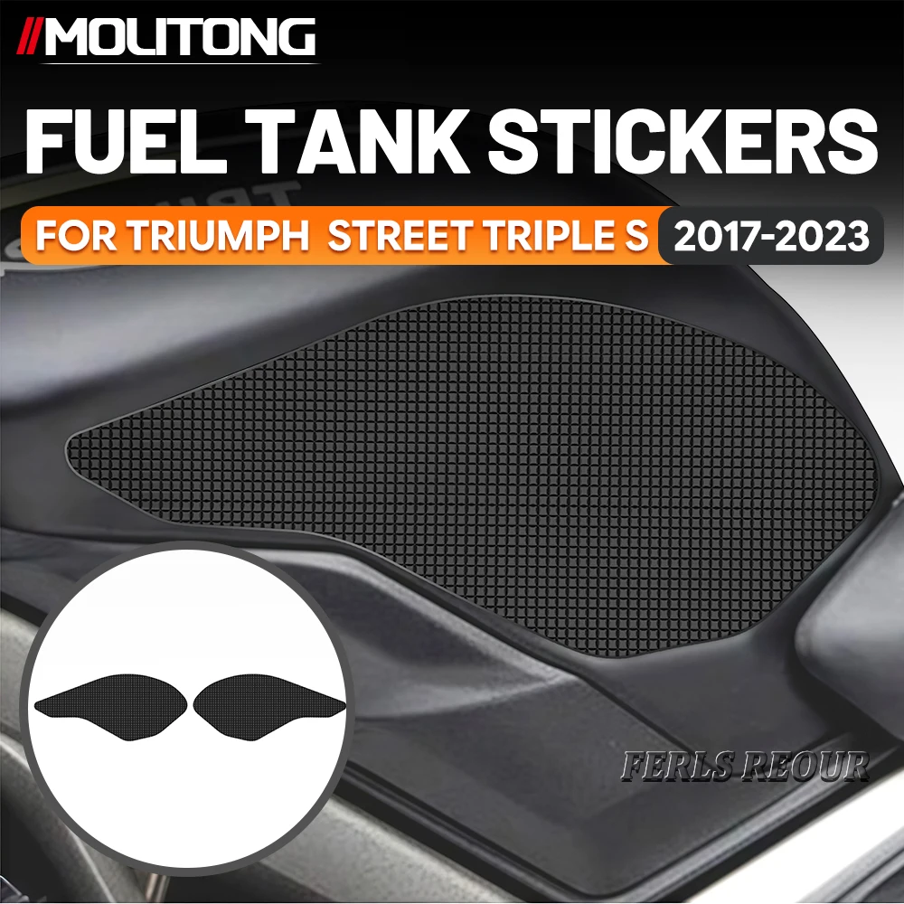 For TRIUMPH STREET TRIPLE ABS 2013-20 Soft Rubber Tank Pad Black Anti Slip Anti Scratch Motorcycle Gas Fuel Tank Protector Guard