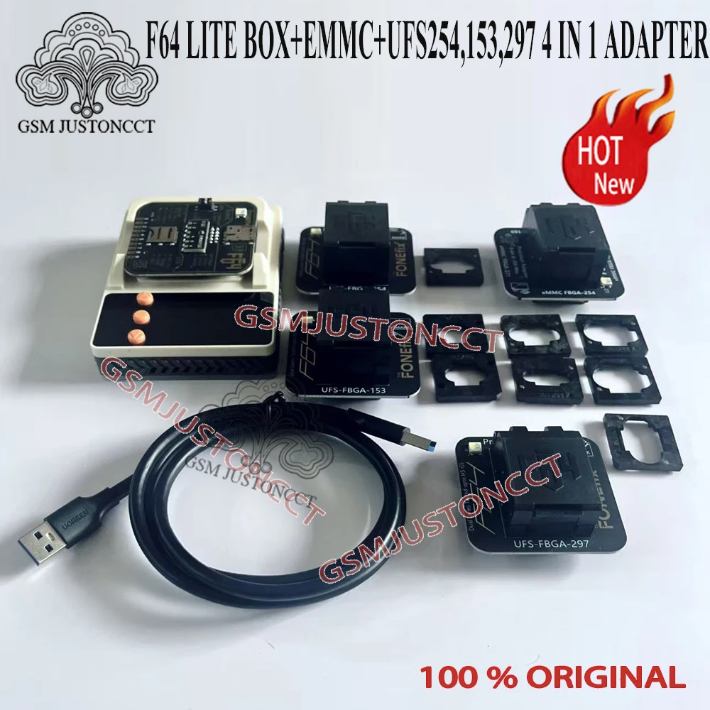 

2026 F64 Uart Box New Version with UFS Socket 153 254 297 + eMMC 6-in-1 Adapter Full Set for Electronics Repair And Upgrade