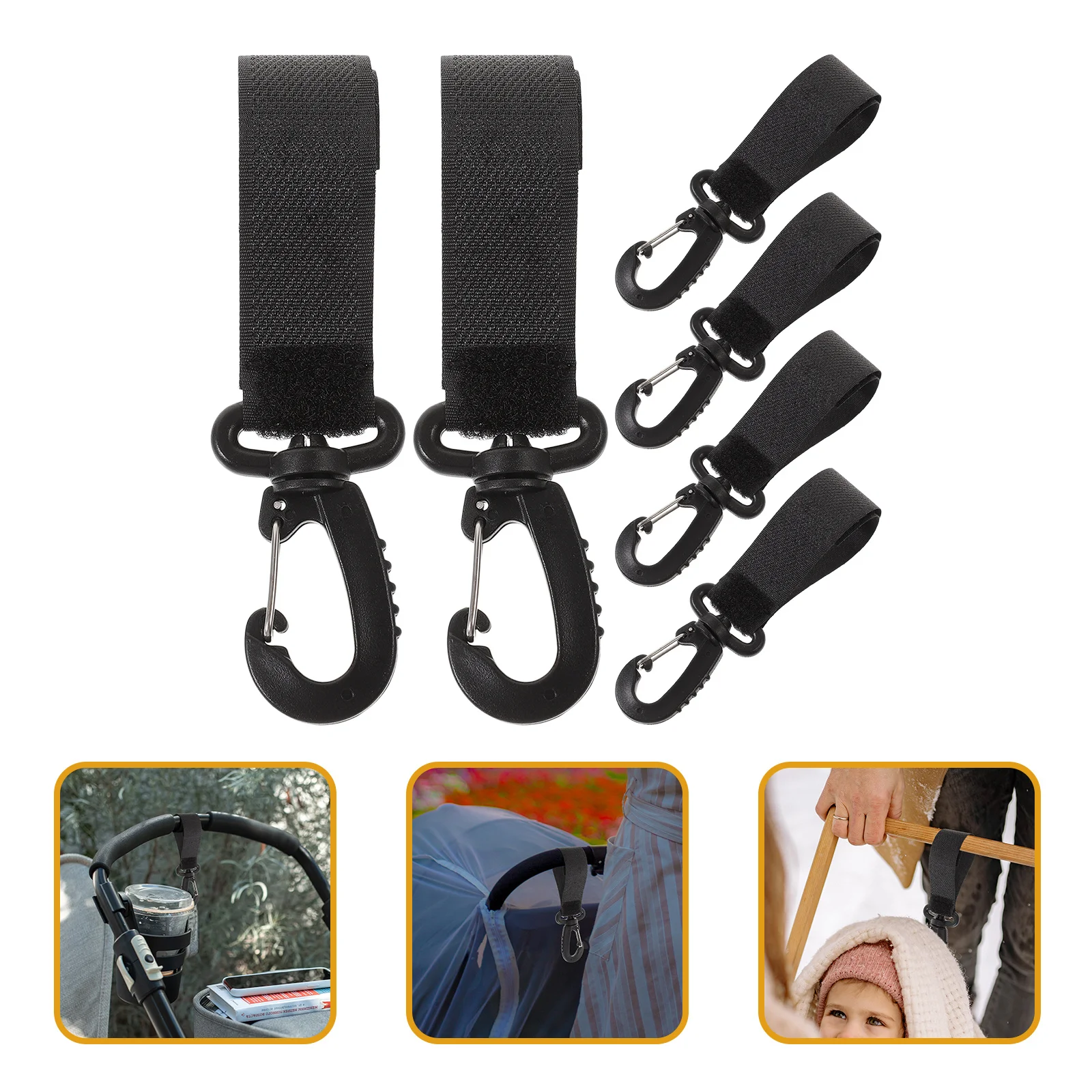 

6pcs Rotatable Hooks Heavy Duty Plastic Baby Stroller Hanging Hooks For Diaper Bags Stroller Hangers For Wheelchairs