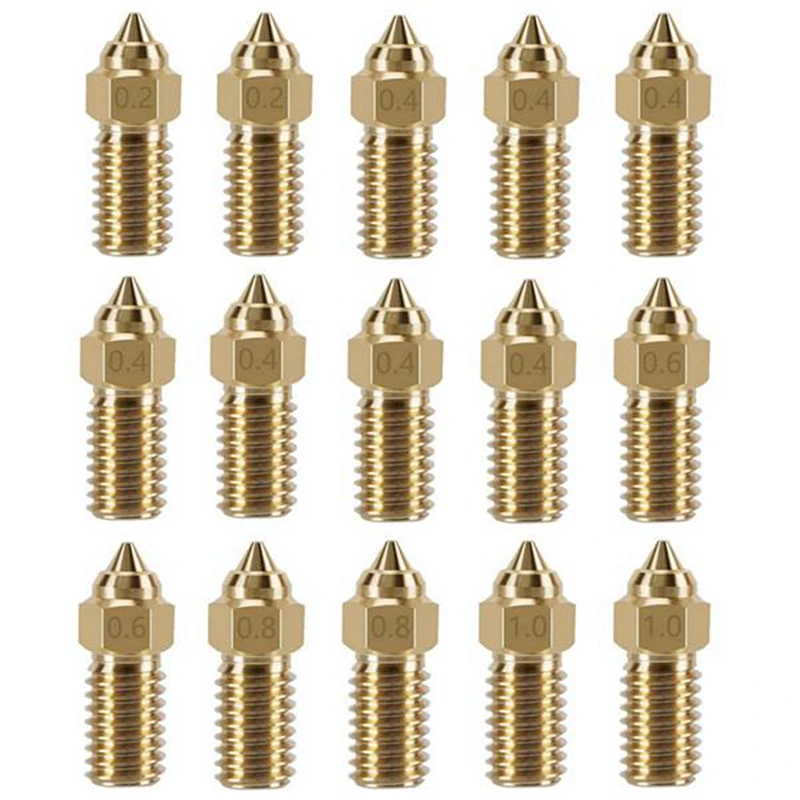 15PCS Barss Nozzles Kit For Neptune 4, 3D Printer 7PCS 0.4Mm And 2PCS 0.2Mm, 0.6Mm, 0.8Mm, 1.0Mm Nozzles Kit