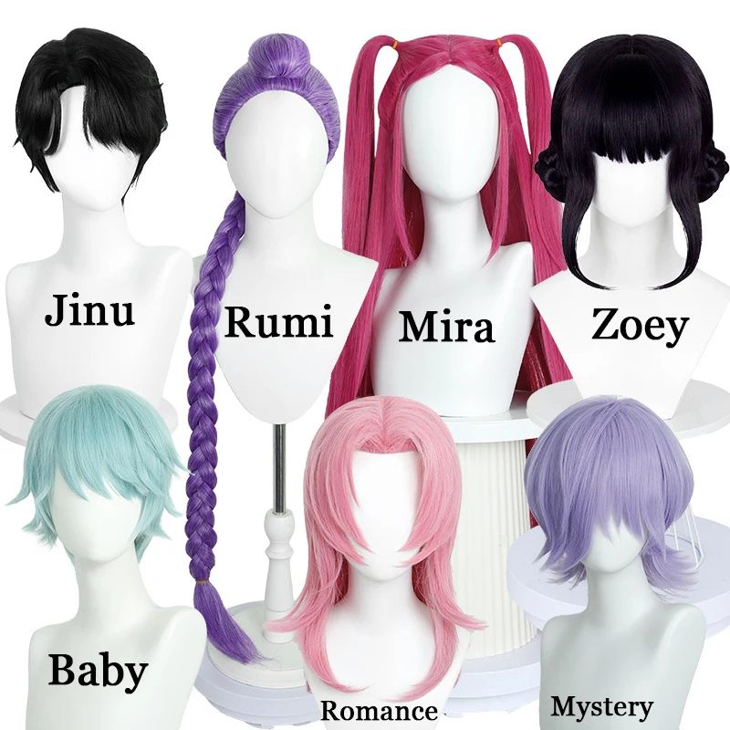 

Movie Kpop Group Idol Cosplay Wig Mira Rumi Zoey Demon Hunters Purple Black Red Long Hair Halloween Carnival Props Party Wigs