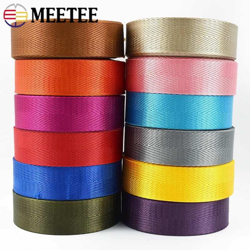 

5/10/20M 25mm Nylon Webbing Tape 1mm Thick Bag Strap Backpack Ribbon Clothes Band Pet Collar Belt Bias DIY Sewing Accessories