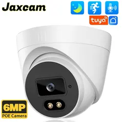Tuya-Caméra de surveillance extérieure HD IP POE HD 6MP, dispositif de sécurité CCTV breton, avec détection de mouvement et vision nocturne