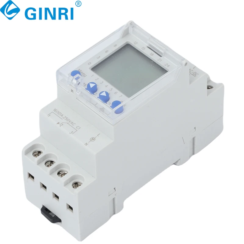 ATHC622M 2 Channel 12-240VAC/DC Digital Transparent Cover Din Rail Weekly Programmable Time Switches