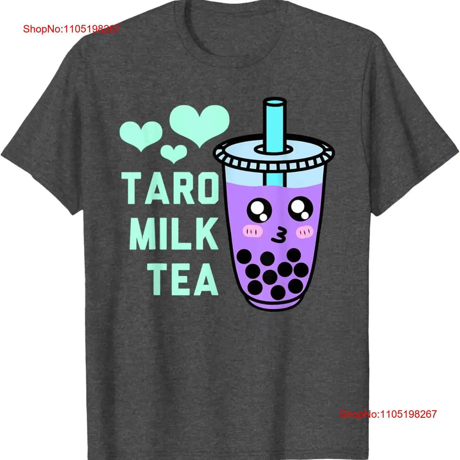 Taro té de la leche Boba Kawaii púrpura burbuja Anime camiseta vintage lavado streetwear moda Casual homme ligeramente elegante