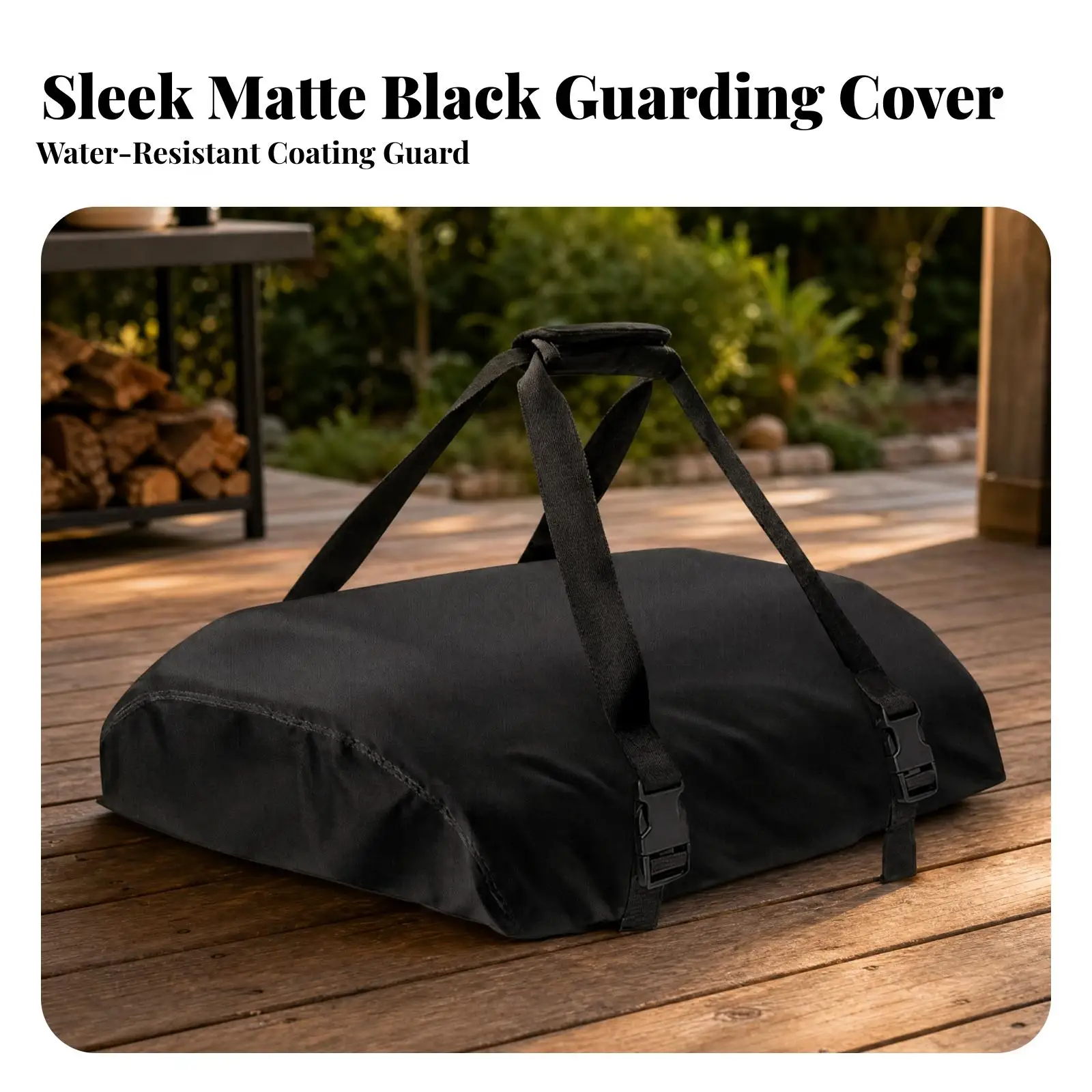 Durable Outdoor Pizza Oven Cover 420D Oxford Polyester Waterproof Windproof Dustproof Snow Resistant with Carry Handle for Deck