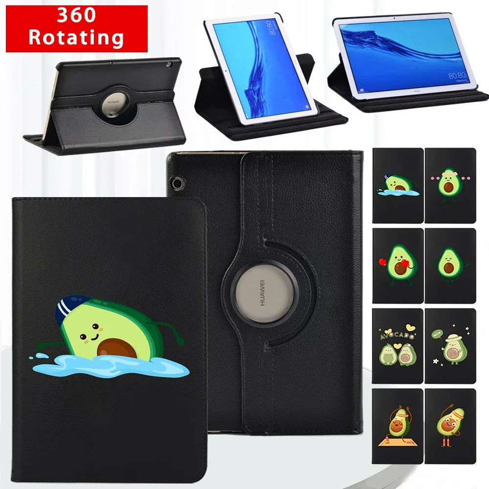 

360-degree Rotatable Shell PU Leather Smart Wake-up Magnetic Tablet Cover Case For Huawei MediaPad T3 10 9.6"/T5 10 10.1"