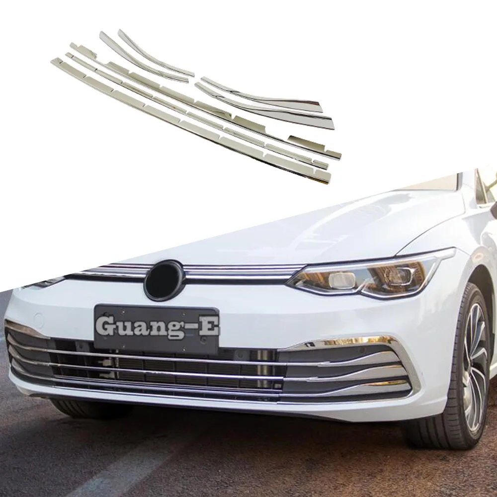 

Body Protection Trim Front Racing Grid Grill Grille Frame Parts Sticks 7PCs For VW Volkswagen Golf8 Golf 8 2020 2021 2022 2023