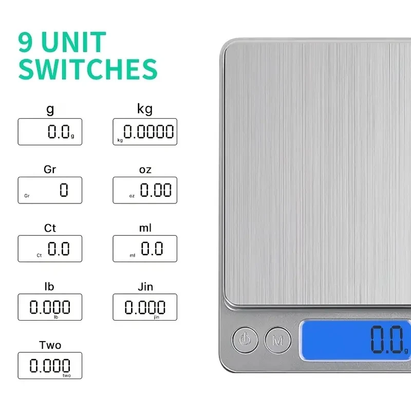 Imagem -03 - Balança de Cozinha Digital com Display Lcd Pequena Balança Jóias Balanças Alimentares Grama Peso Digital oz 0.01g 0.1g
