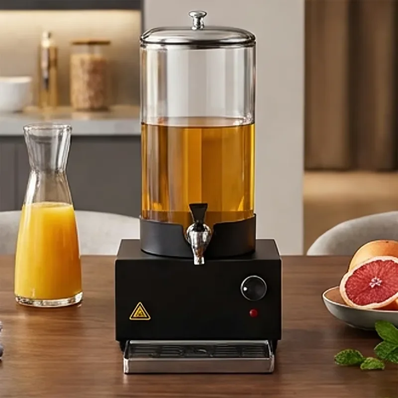 Commercial electric juicer 8L stainless steel glass material, adjustable thermostat, countertop beverage heater, manual