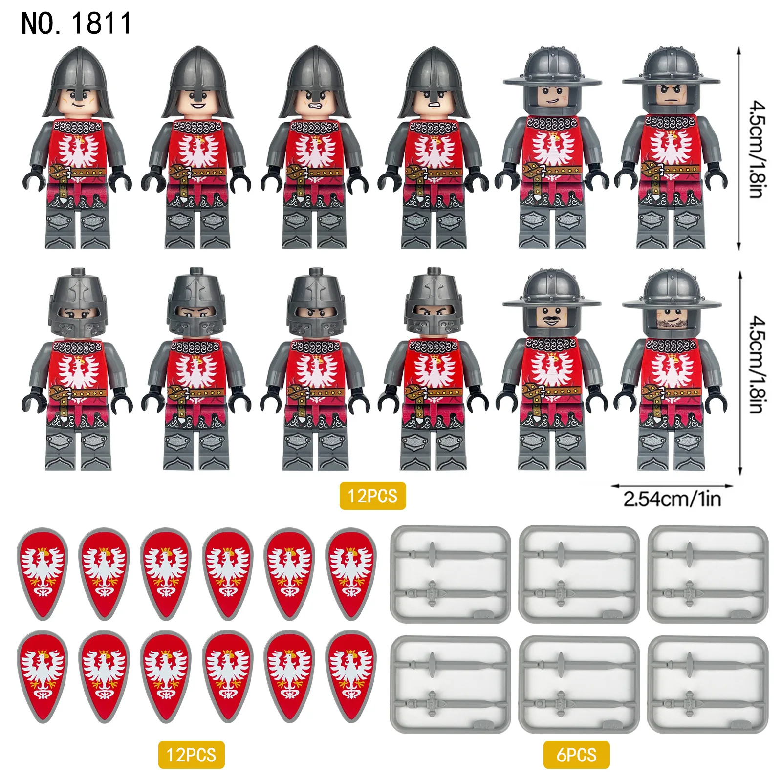 280 verschiedene mittelalterliche Ritter, römische Legion, Mini-Figuren-Bausteine, Lernspielzeug für Kinder, kleine Geschenke – Detail 32