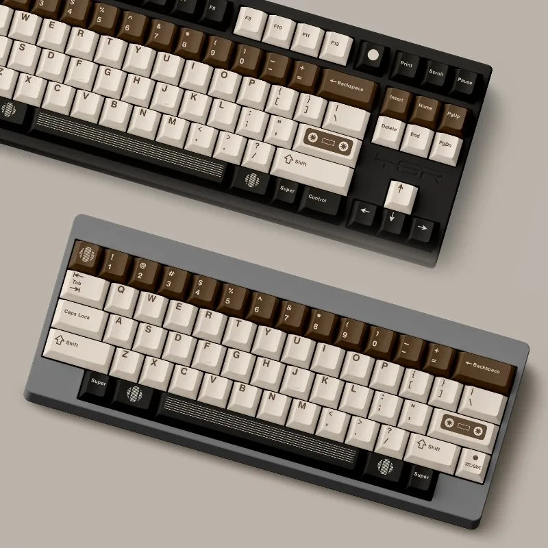 FBB C1 Retro Tape Theme Keycaps Set Customized PBT Sublimation Cherry Profile Keyboard Cap for Mechanical Keyboard Accessories
