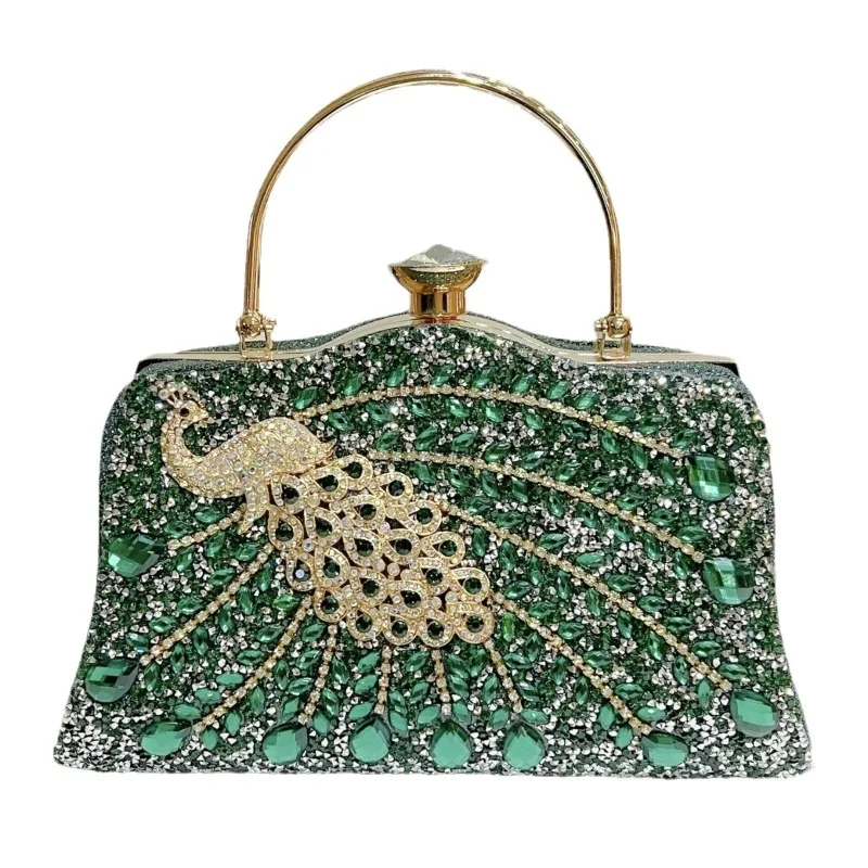 

Модная вечерняя сумка с блестящими стразами и узором павлина, роскошный дизайн, женский клатч для банкета, свадьбы, выпускного вечера, ужина